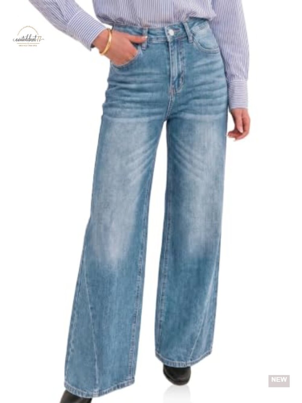 High Waisted Wide Leg Bootcut Jeans Lyocell Cotton Stretch Denim Pants